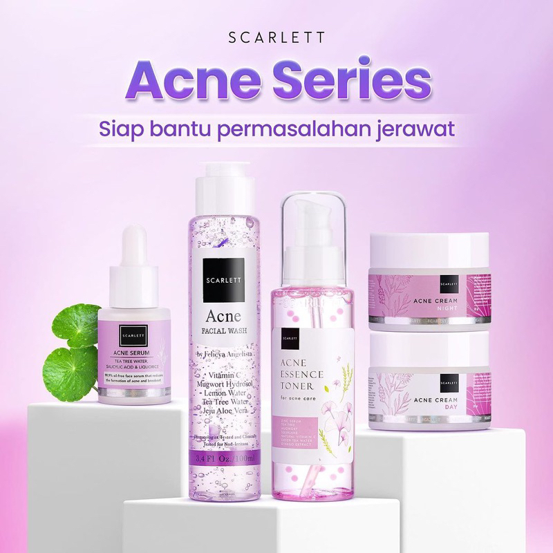 SCARLET PAKET WAJAH - Paket Acne Scarlet - Paket brightening scarlet