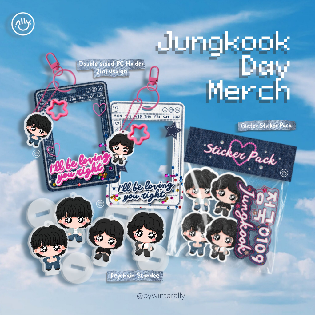 JK Birthday Fan-merch Seven Ver. | Keychain Standee | Mini Charm | PC holder | Glitter Sticker BTS J