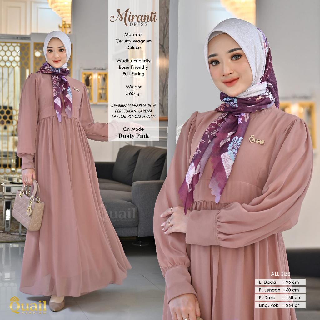 Quail Hijab - MIRANTI EXCLUSIVE DRESS ORI QUAIL GAMIS POLOS