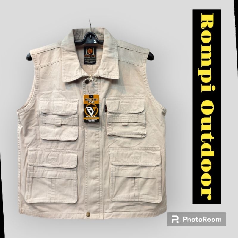 STYLE FASHION ROMPI KANVAS OUTDOOR KATUN CARGO KERAH / OBLONG Seragam / Lapangan / Rompi Pria /