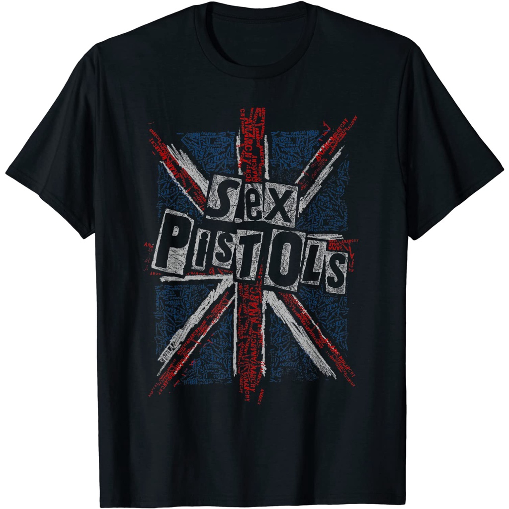 Baju Kaos Sex Pistols Official Union Jack Words T-Shirt - Kaos dewasa - Kaos Pria - Kaos Wanita - Ka