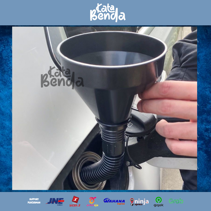 Corong + Selang Fleksibel Bensin Air Bahan Plastik Saringan Lebar