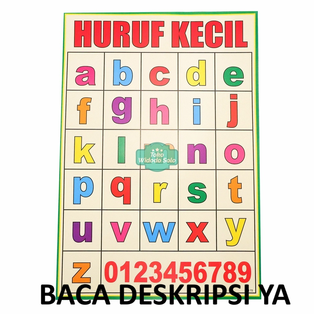 

Poster Edukasi Huruf Kecil 35x50cm - 1 Lembar