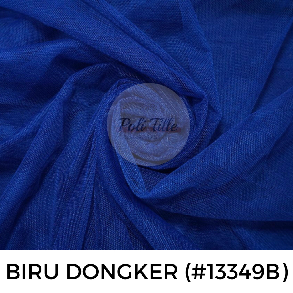 (HARGA PER 1 METER) kain tille BIRU DONGKER - kain tille poly polos - tille halus - tile meteran - t