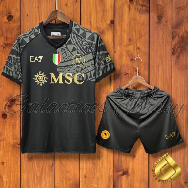 Setelan Jersey Bola Napoli New Black 3rd 2023/2024 Grade Original