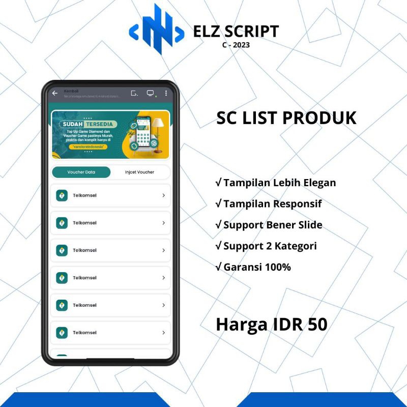 Script List Produk Bukaolshop