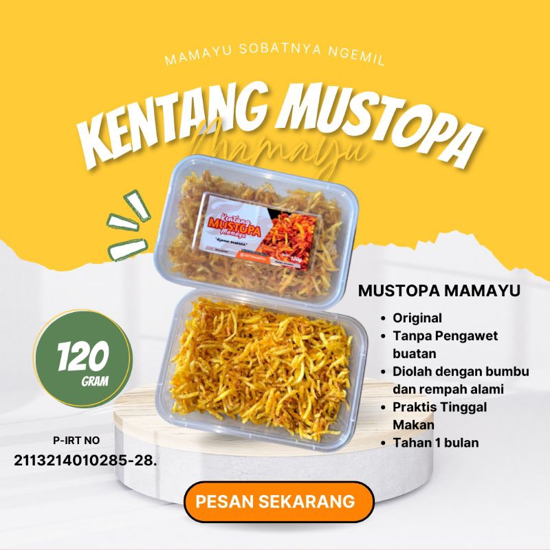 

Kentang Mustopa 120gram ( 500ml )