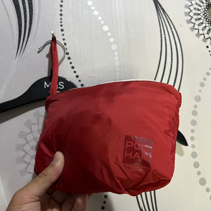 Thrift Jaket Running Merk Polham Pockettable Warna Merah | Preloved | Second Murah JANGAN LUPA BACA 