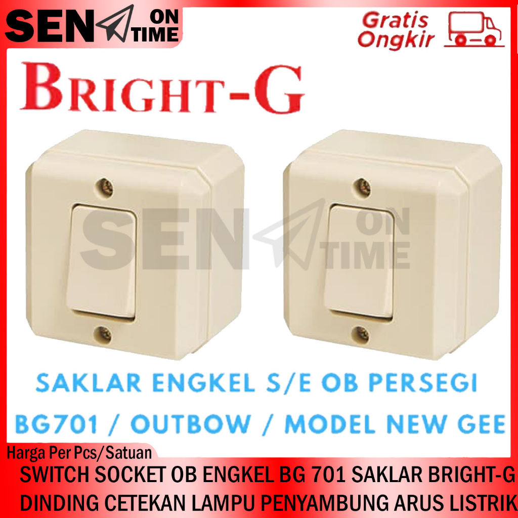 SWITCH SOCKET OB ENGKEL BG-701 SAKELAR SAKLAR TEMPEL DINDING NAMPAL CETEKKAN LAMPU LED CETAK CETEK S