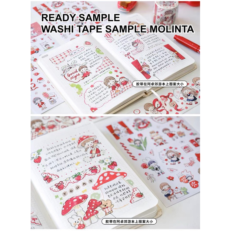 

washi tape molinta / masking tape molinta red( SAMPLE )