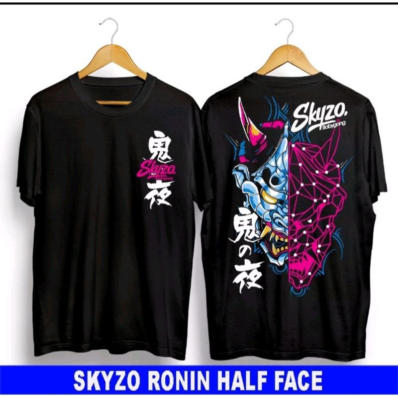 BAJU KAOS PRIA WANITA SKYZO RONIN JEPANG KATUN COMBED 30S
