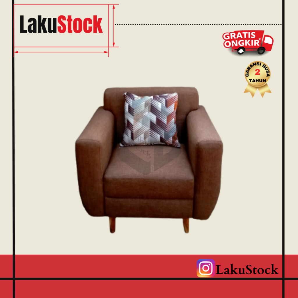 Sofa 1 Seater Retro Kuping Sofa 1 Dudukan Minimalis