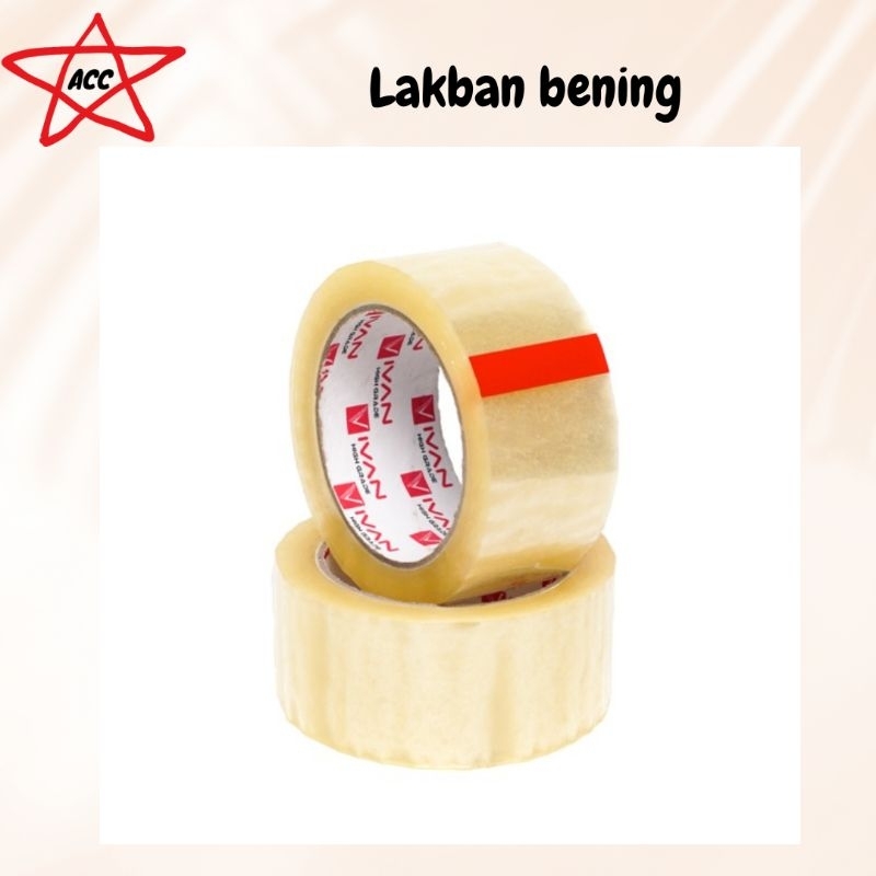 

LAKBAN BENING 2 INCI×72 YARD / SOLASI LAKBAN / ISOLASI / ISOLATIP / PEREKAT PUTIH BENING