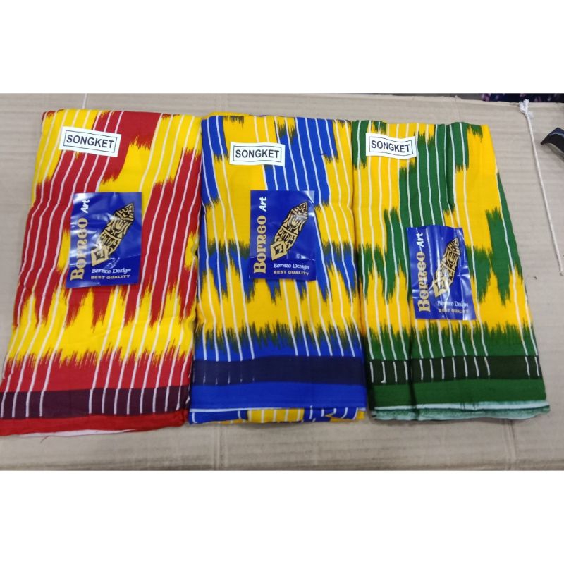 Kain corak insang bahan rayon / kain corak insang borneo / kain corak insang lembut / kain corak ins