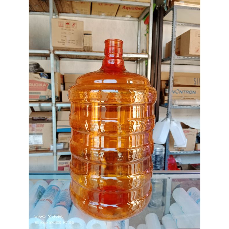 Galon Air Minum isi ulang bahan pet tebal kosong warna oren