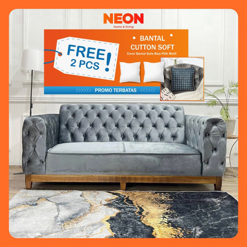 NEON Sofa Arios | Sofa Chesterfield | Sofa Klasik Mewah | Sofa Kancing Minimalis Makassar