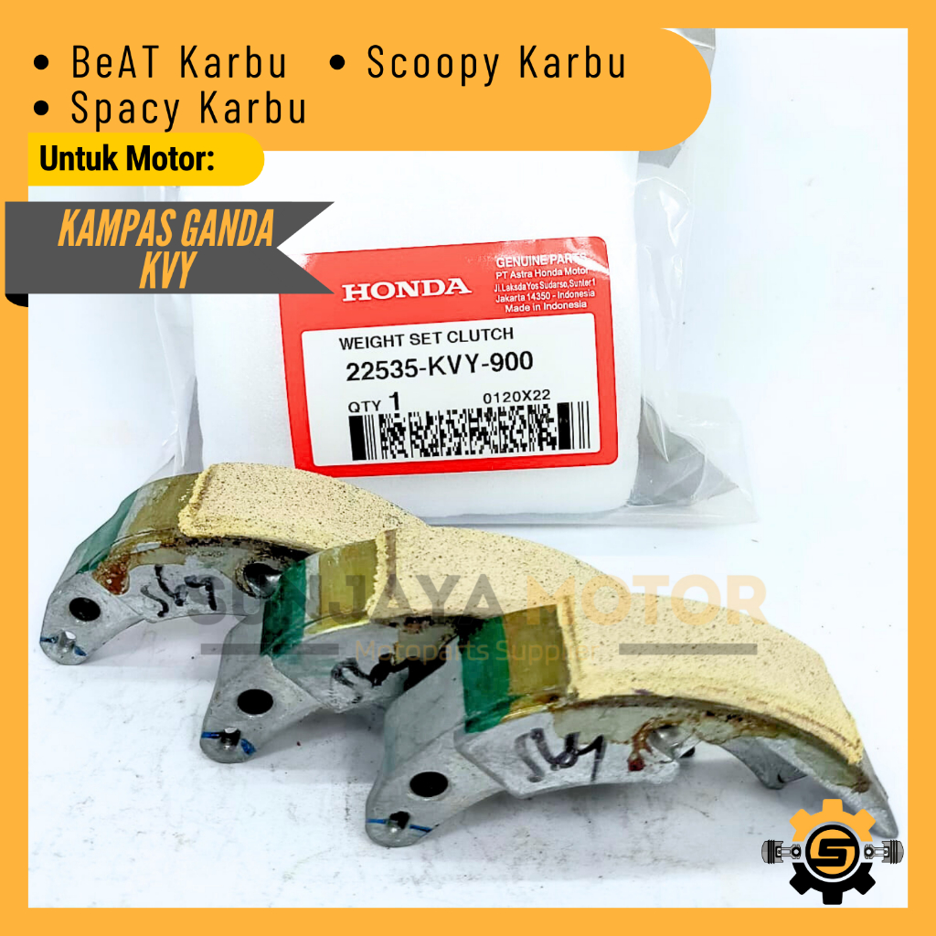 Kampas Ganda KVY Kampas Kopling Sentrifugal Kualitas Original Honda Beat Karbu Scoopy Karbu Spacy Ka