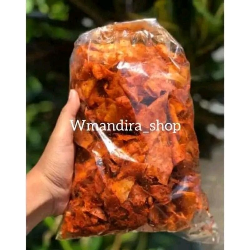 

kripset daun jeruk, extra pedas, dan kripset bawang