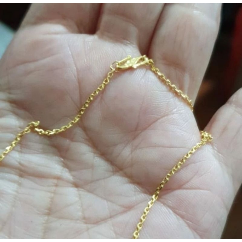 Kalung polos emas asli 99% 990 99 24k 24karat 24 karat kuning 3gram 3g