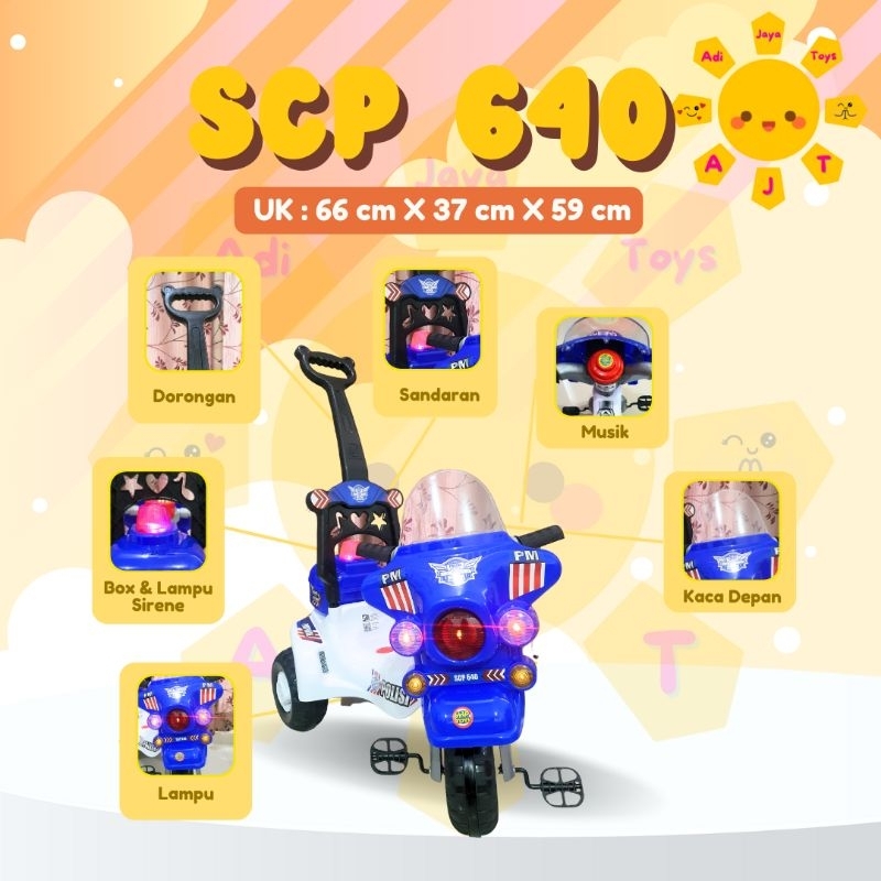 sepeda harley police shp scp 640 odo 639 harley tricycle mainan anak sepeda roda 3