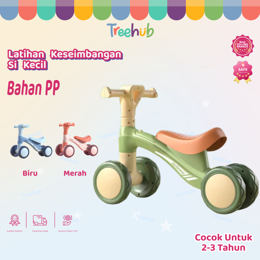 Treehub Baby Balance Bikes Toddler Sepeda Keseimbangan Anak Bayi Mainan Anak Balance Bike Anak-anak  Sepeda Keseimbangan Roda 4