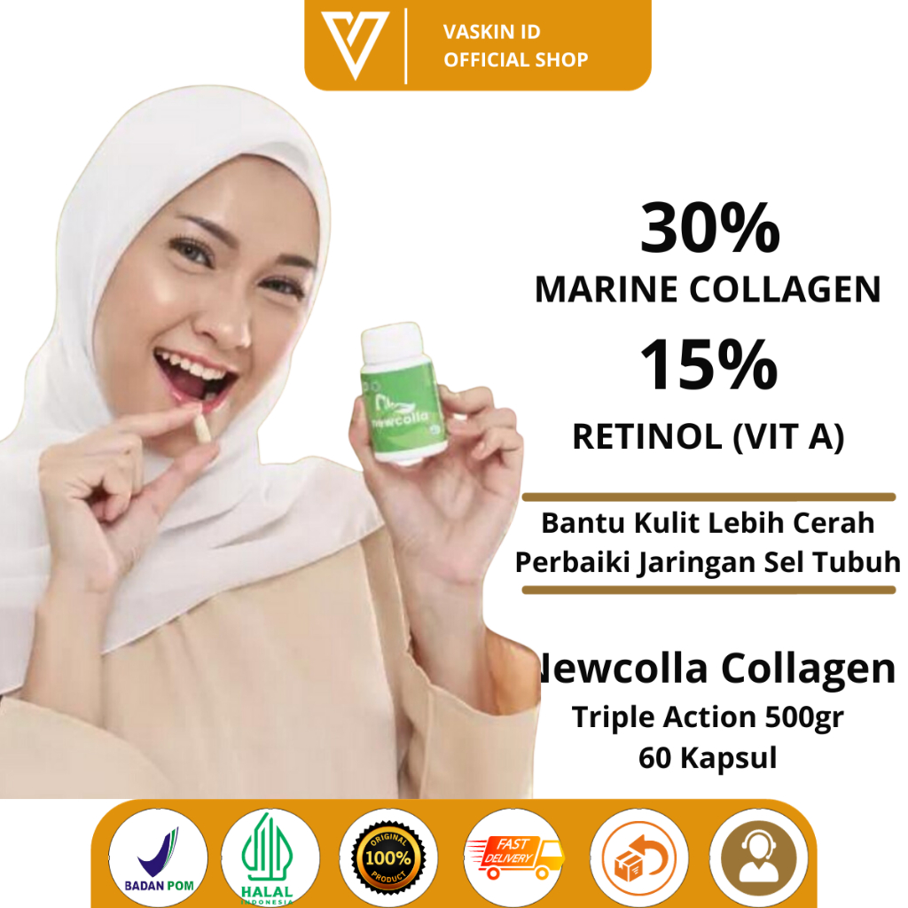 Newcolla Original Kapsul Suplemen Penghilang Flek Hitam Pengencang Kulit Badan Wajah Glowing