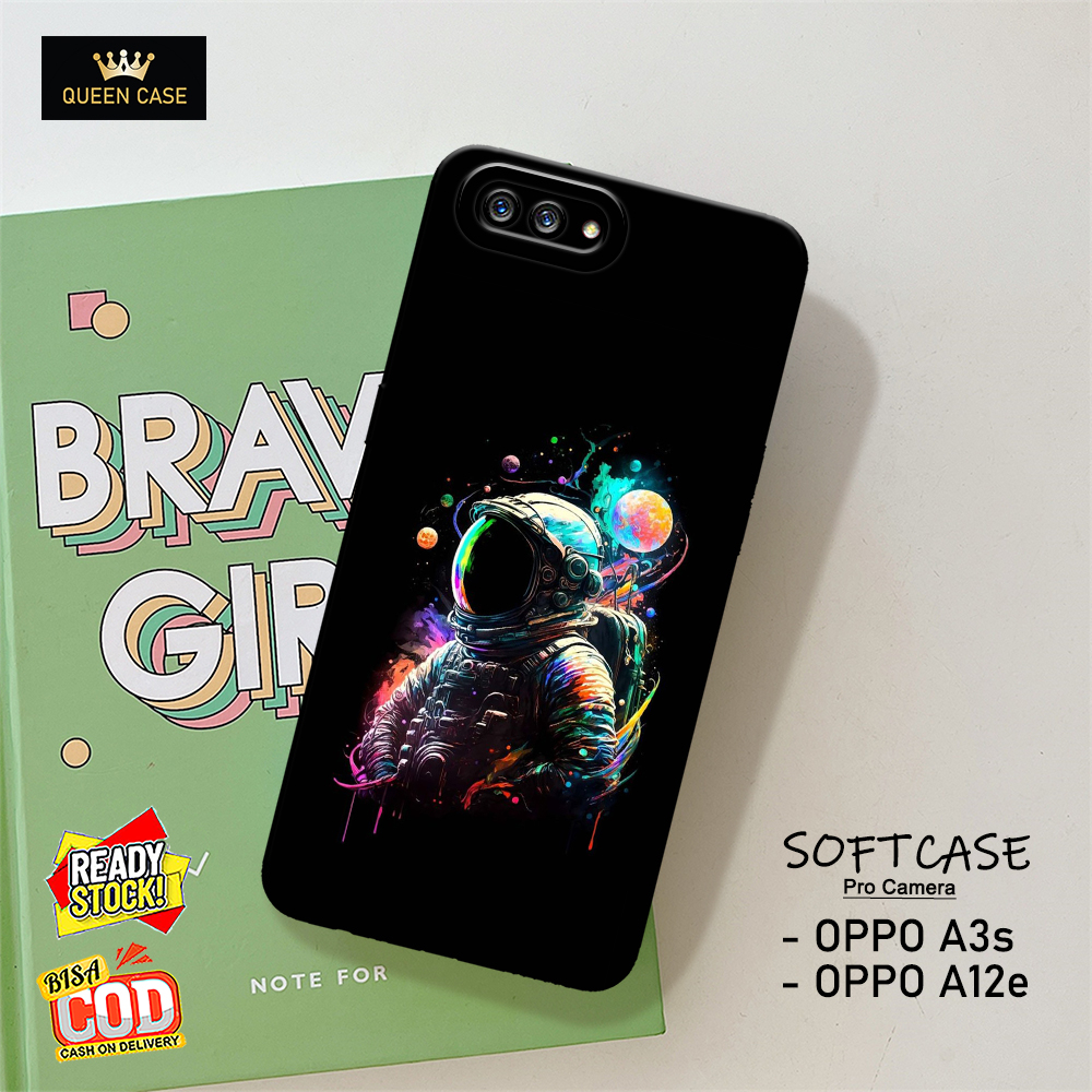Case Hp Oppo A3S / Oppo A12E  Terbaru - Fashion Case Astronot - Casing Hp  Oppo A3S / Oppo A12E - Ak