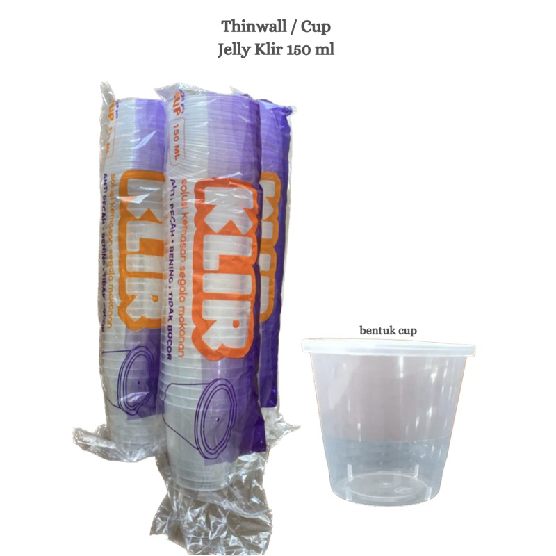 Thinwall Klir Bulat / Cup Jelly / Cup Agar / Cup Puding 150ml Isi 25pcs