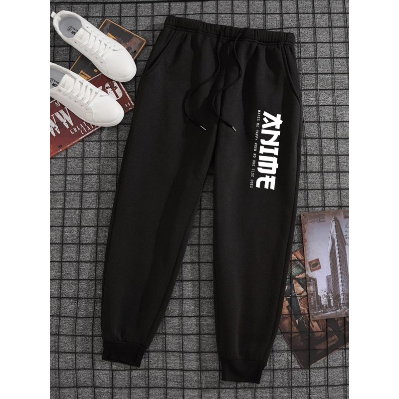 Celana panjang pria jogger fleece celana olahraga cowok celana training celana laki laki dewasa anim