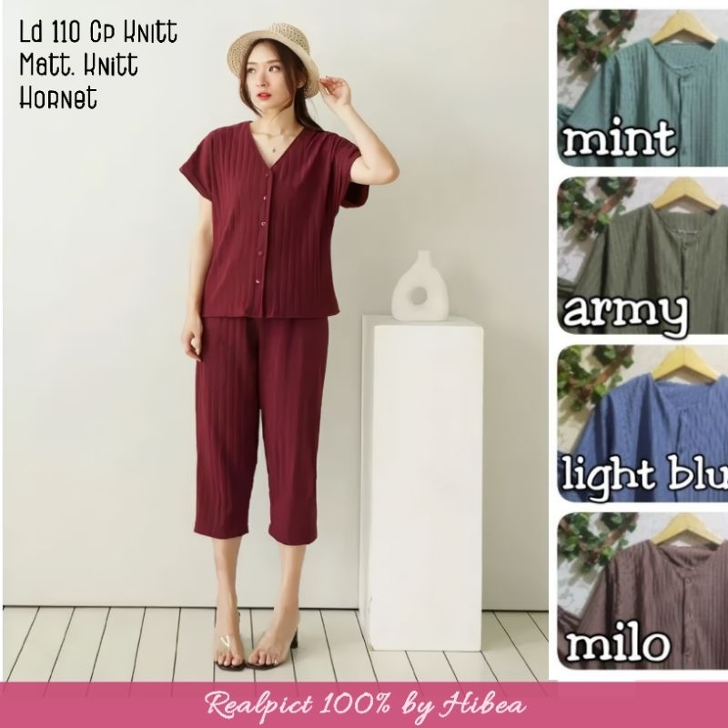 Ld 110 setcel cp knit hornet Premium /setelan knit lengan pendek/one set cp knit premium/oneset dail