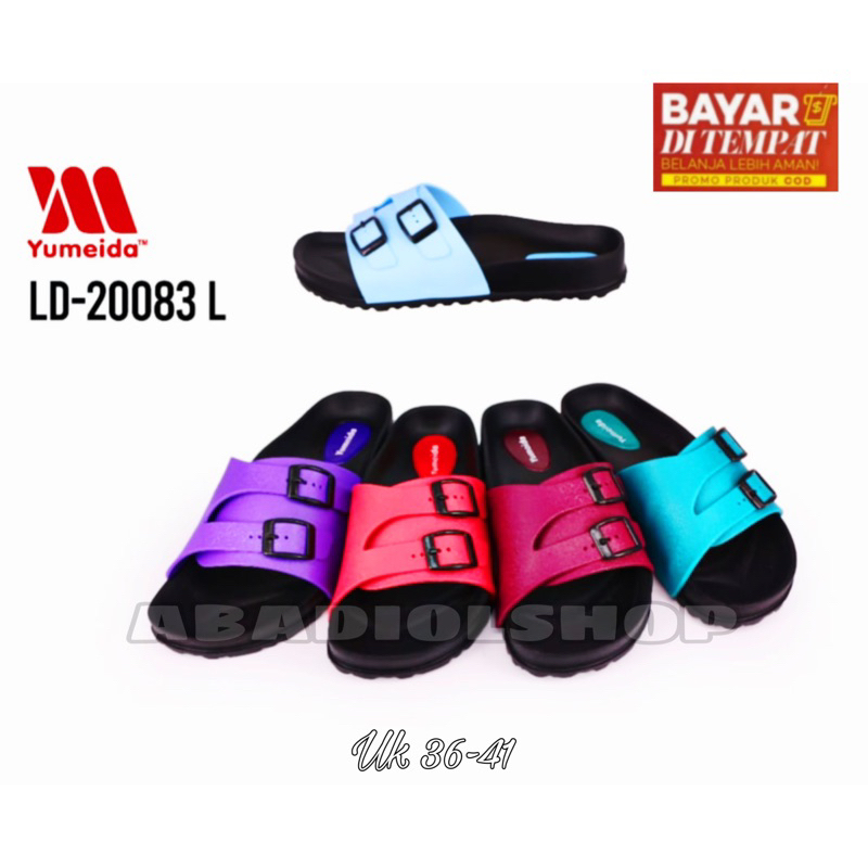 YUMEIDA 20083 L SELOP BAN 2 WANITA TERMURAH / SANDAL SLIP ON WANITA TERLARIS / SANDAL CASUAL WANITA 