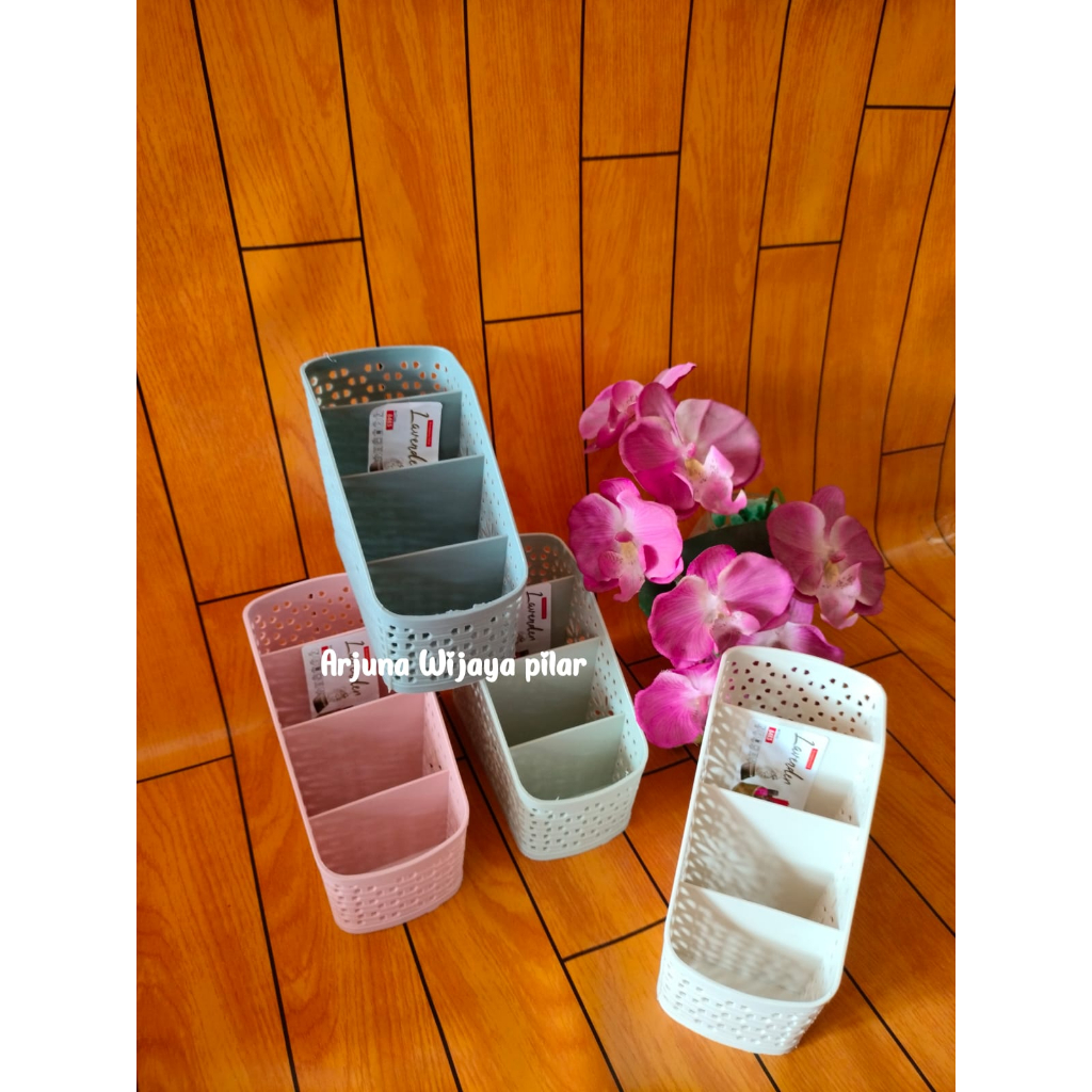 Keranjang Sekat Serbaguna Plastik Lavender Clio - 8483/Tempat sendok/Ttulisempat alat