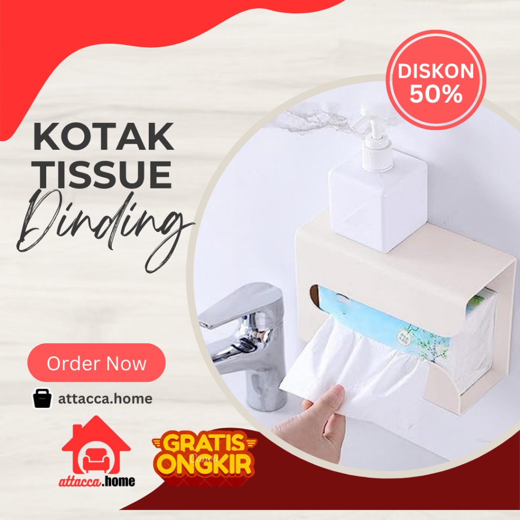 Tempat Tissue Tempel Dinding Box Dispenser Tisu Unik Murah Kotak Aesthetic Wadah Tembok Mewah