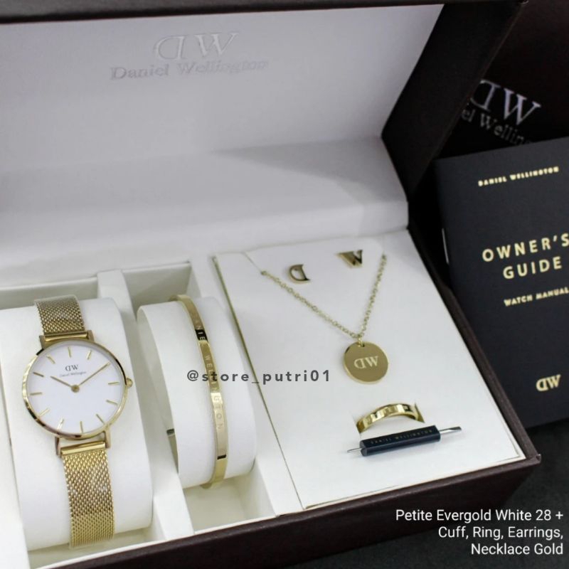 FULLSET LENGKAP JAM DW ORIGINAL JAM TANGAN KALUNG CINCIN ANTING GELANG DW ORIGINAL