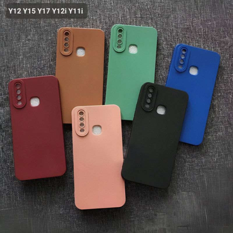 CASE HP Vivo Y 11 12 15 17 softcase MOTIF Slikon Black Blue Pink hijau merah Lentur Protecion bunkus