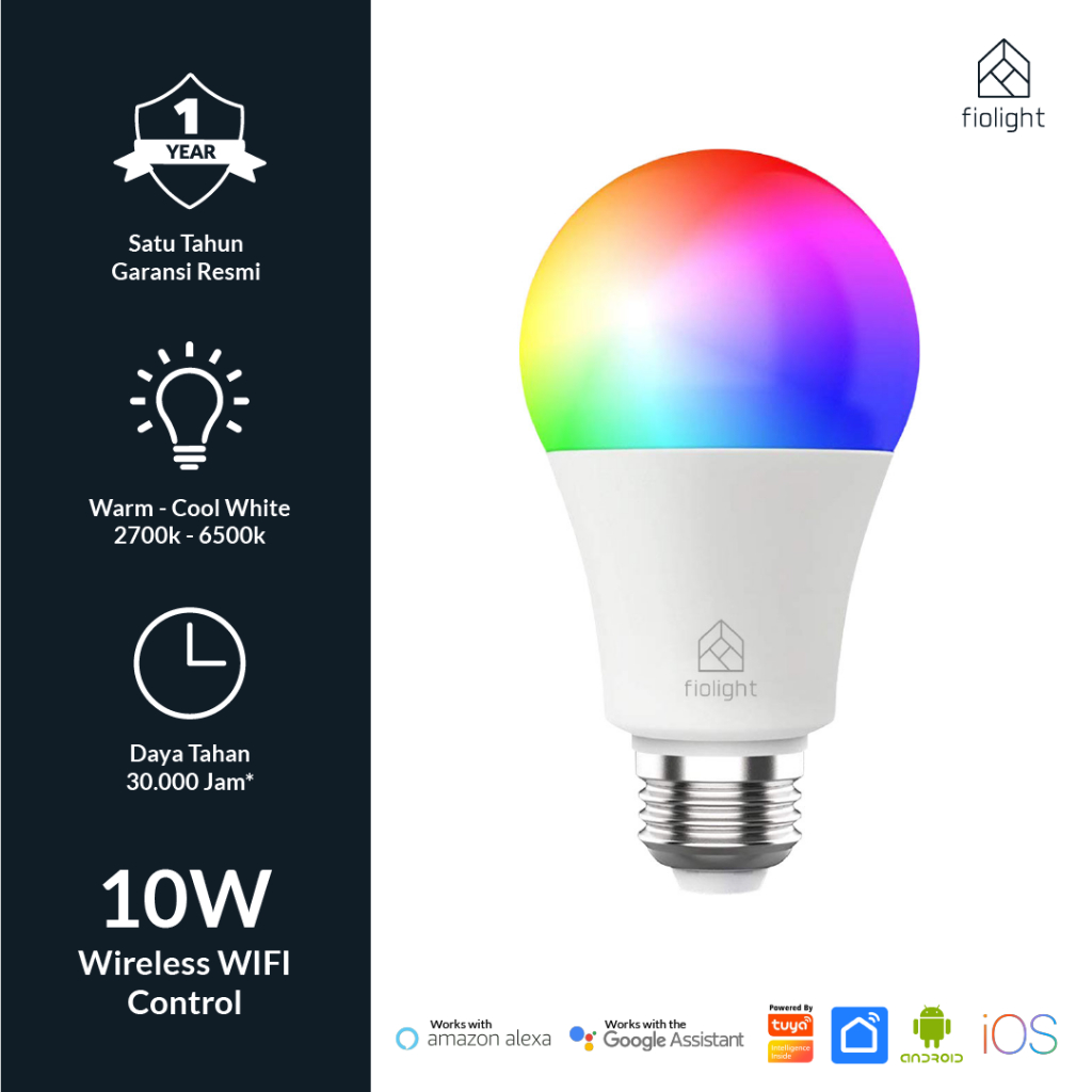 Fiolight - Smart Light Lampu RGB WIFI Wireless LED