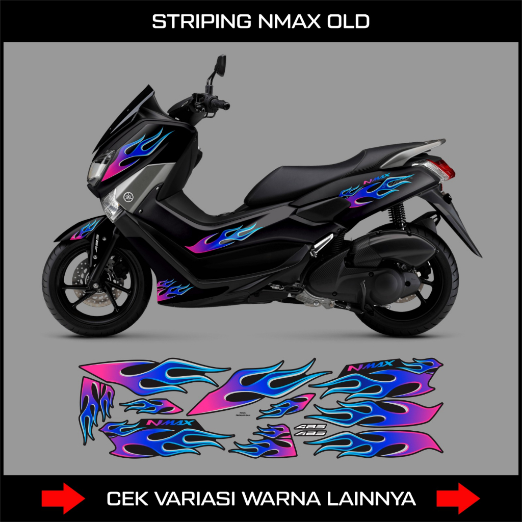 STIKER STRIPING API NMAX LAMA / STICKER / STIKER LIS VARIASI MOTOR YAMAHA NMAX 155 OLD / STOCK DECAL