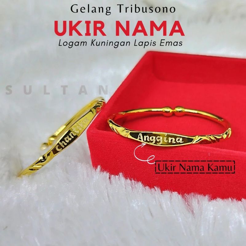 Gelang anak lapis emas custom nama gelang baby