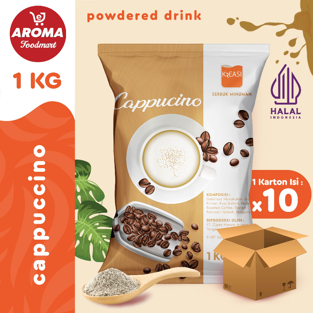 

1 Karton Kreasi Bubuk Cappuccino Powder 1 KG Minuman Serbuk Cappuccino