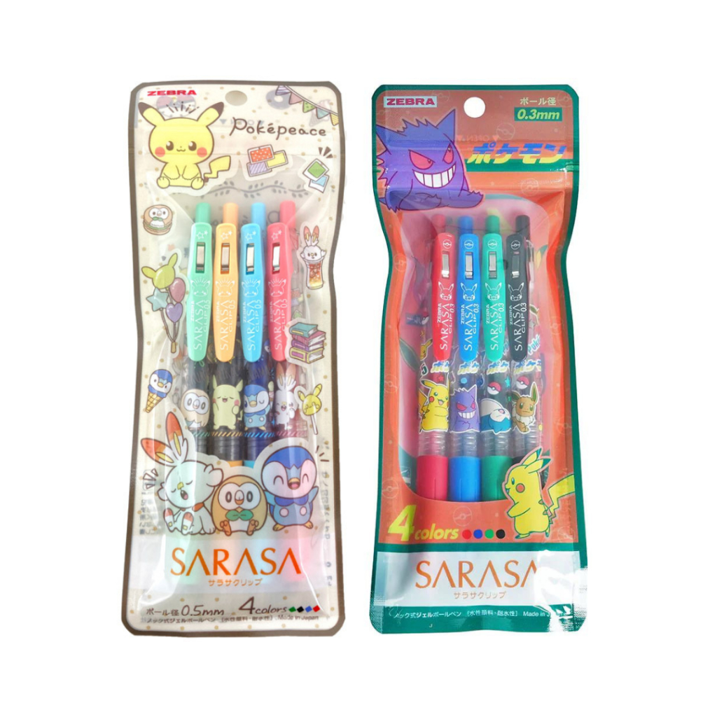 

Zebra Sarasa Pokemon Pokepeace Pikachu Peaceful Place Piplup Gengar Snorlax Eevee 0.3mm 0.5mm Gel Ink Pen Limited Edition