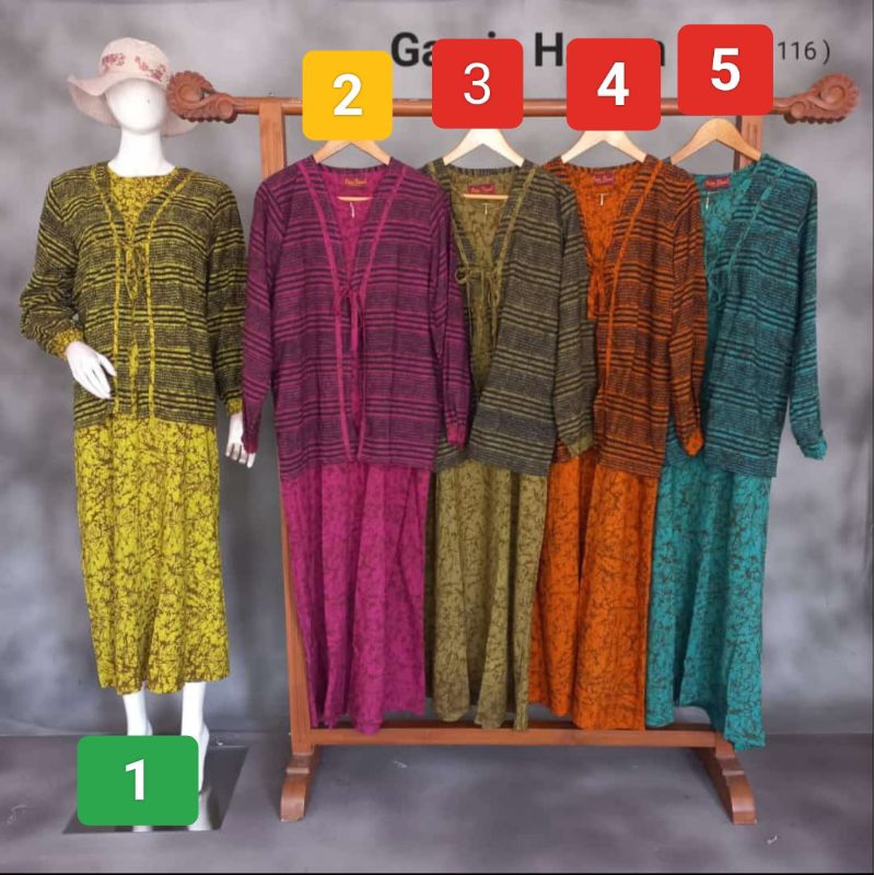GAMIS HANAN 2IN1 ORI BANYU BIRU BATIK PEKALONGAN PREMIUM ORI BANYU BIRU