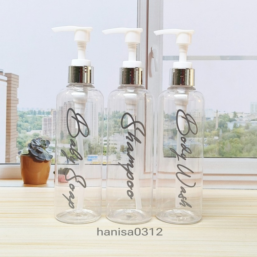 Botol Pump Lotion 250ml Clear Luxury Silver Tempat Sabun / Botol Sabun Cair Pump Aesthetic 250ml Mewah Elegan