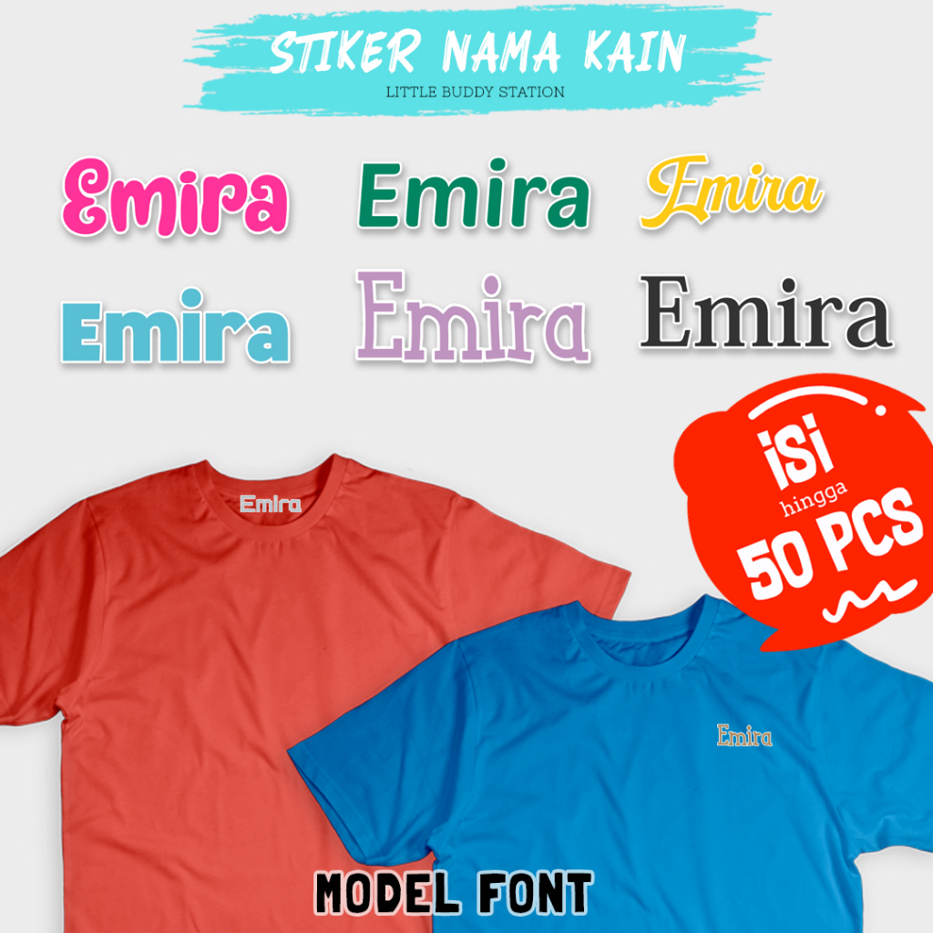 

Stiker Label Nama Baju Kain Setrika Custom Anak Sticker Baju Kain Nama Anak Santri Pondok Anti Air Waterproof Langsung Setrika Model Font