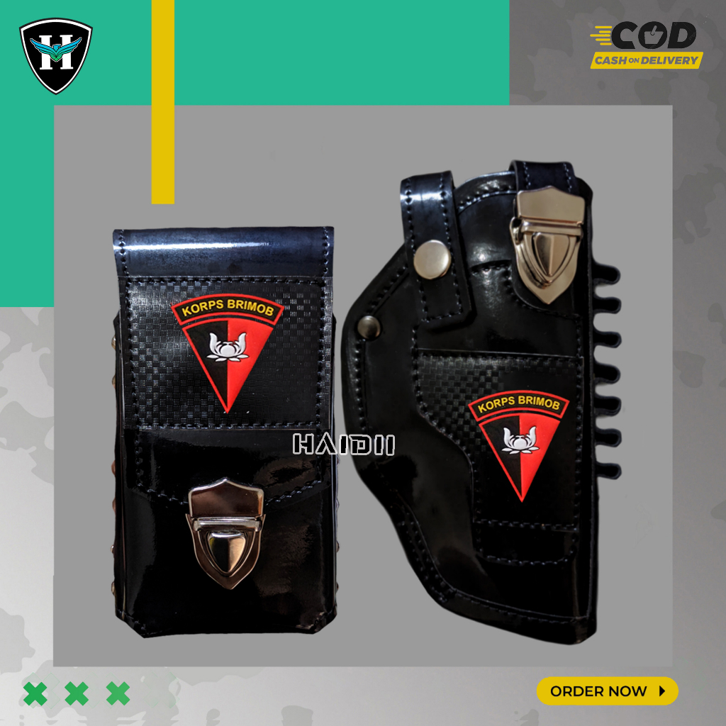 Sarung Pistol Hitam Brimob / Type 04 / Hp Double