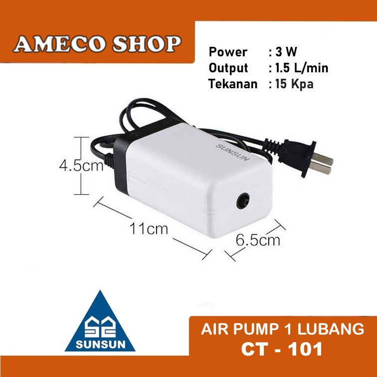 SUNSUN Pompa Udara CT 101 Mesin Aerator Udara 1 Lubang