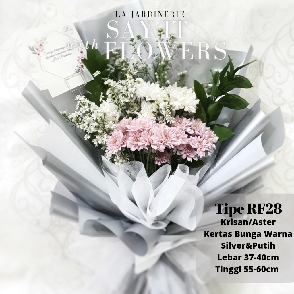 BUNGA ASLI Buket Bunga Wisuda Lamaran Ukuran Besar Mawar Gerbera Aster Bucket