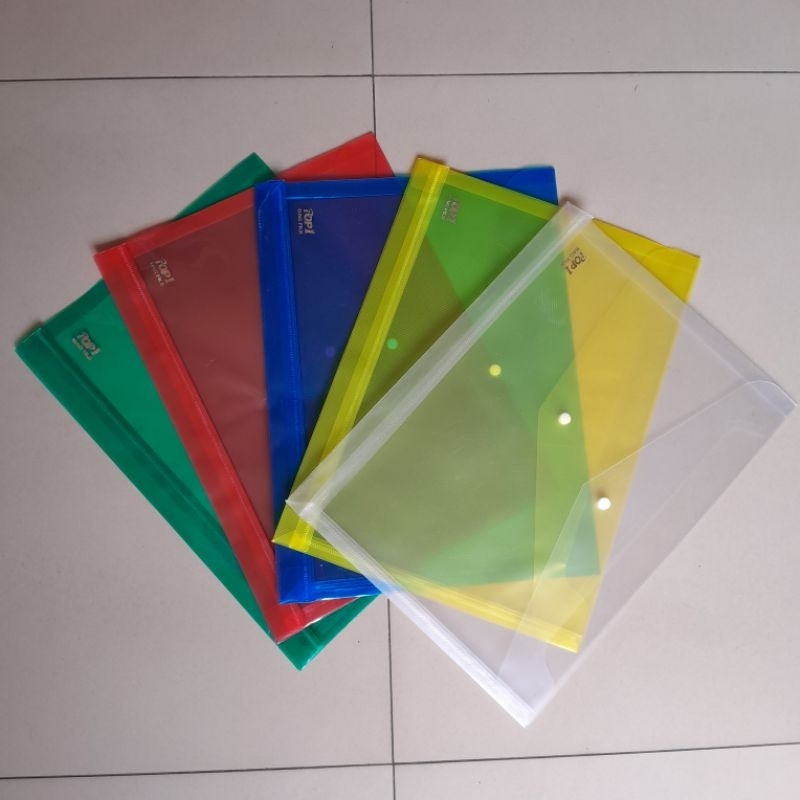 12 pcs Map Plastik Kancing Map Transaparan Polos MURAH Grosir