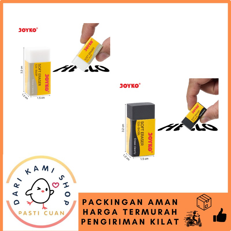 

JOYKO ERASER / PENGHAPUS PENSIL PUTIH HITAM 526-B40P 526-B40BL/ 1 PCS