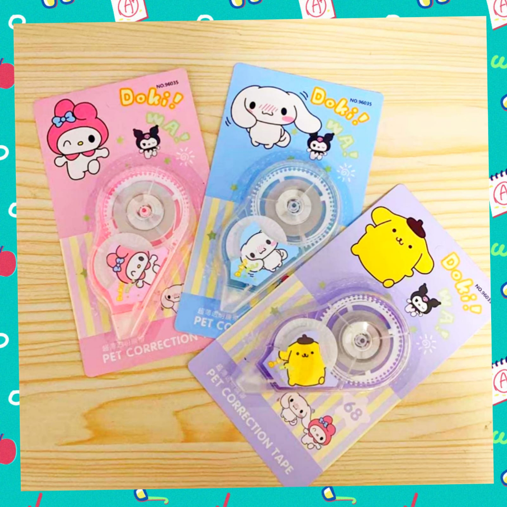 

HS- TIPEX DOKI SANRIO | CORRECTION PEN | CORRECTION TAPE | TIPEX ROLL CINAMORROL MELODY POMPOMPURIN | KOREKSI PEN | TIP-EX