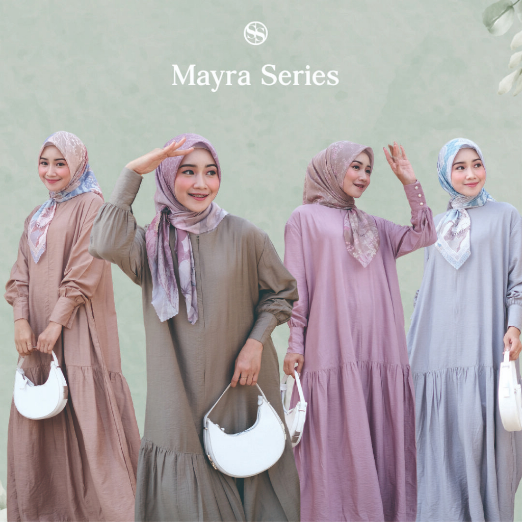 Mayra Series - Dress Muslimah / Gamis Polos Wudhu Friendly / Dress Kondangan